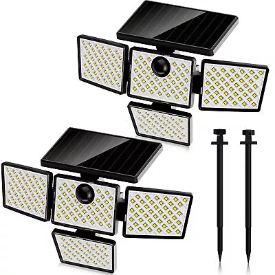 K KASONIC - Solar Motion Sensor Lights LED Security Lights With 4 Heads IP6... • $35.25