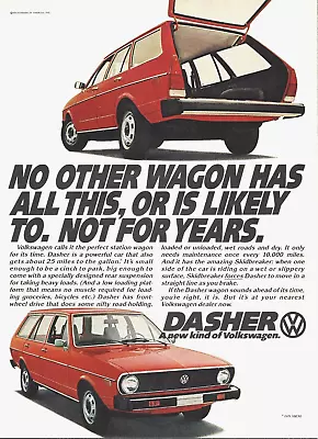 1974 Volkswagen Dasher VW Wagon Red Hatchback Car Vintage Print AD • $8.98