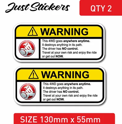 Funny WARNING 4X4 Holden Warning Sticker Car-sticker--bumper-sticker--skate • $5.95