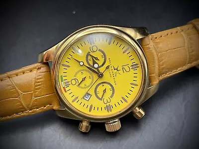 £175 • Buy Bello & Preciso Milano Italain Mens Watch Chronograph Yellow NOS Quartz 40mm