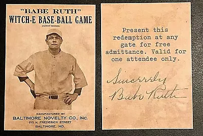 Babe Ruth Witch E Base Ball Game Vintage Style RP Custom Card  • $4.49