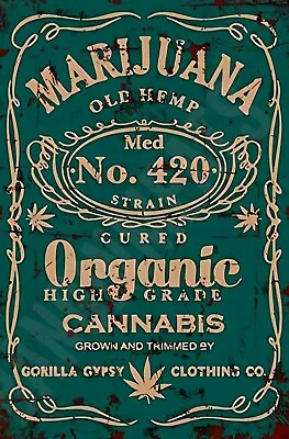 Marijuana Old Help Vintage Sign Funny Sign 8  X 12  Aluminum Metal Sign • $12.99