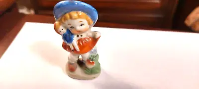 Vintage Porcelain Figurine    Made In Occupied Japan  Girl With Baby Doll • $8