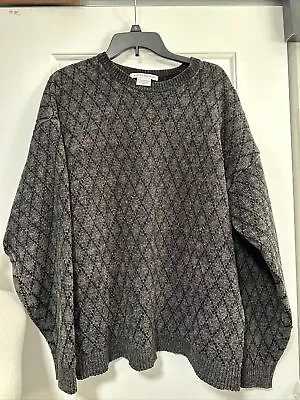 Vintage Knightsbridge Men's Crewneck Acrylic Blend Sweater Diamond Pattern Soft • $27