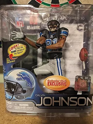 McFarlane CALVIN JOHNSON #81 BLACK Jersey NFL Collector's Club EXCLUSIVE VARIANT • $29.99