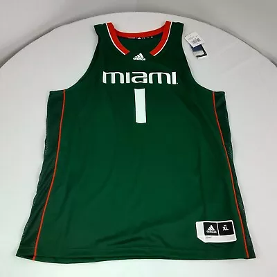 Adidas Miami Hurricanes Jersey Adult XL Green Basketball NCAA ACC Mens • $41.99