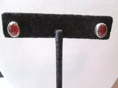 Pierced Earrings Post Carnelian Gemstone  • $14