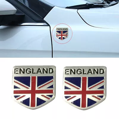 2x England Britain National Flag 3D Metal Decal Emblem Badge Vehicle Car Sticker • £4.24