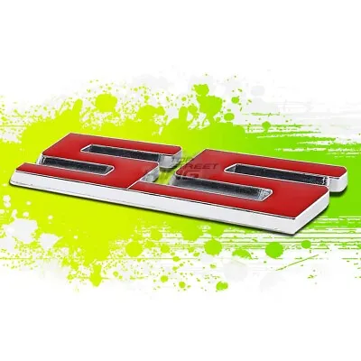  Ss  Red Letter Logo Trim Badge Metal Emblem Decal Front/rear Exterior Sticker • $6.50