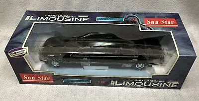 NIB Mint Sun Star 1999 Black Lincoln Limousine 1:18 Diecast Model #1251 • $59.99