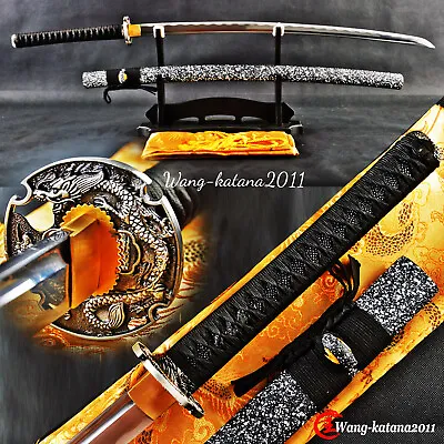 Silver Dragon High Carbon Steel Katana Japanese Samurai Sharp Battle Ready Sword • $118
