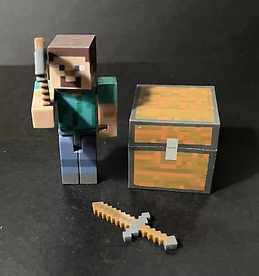 2014 Minecraft Series #1 Overworld Survival Pack Steve Action Figure Mojang • $5.99