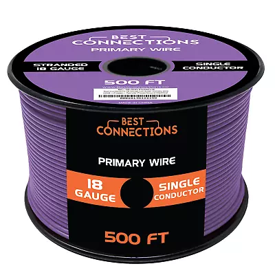 18 Gauge Car Audio Primary Wire (500ft–Purple)– Remote Power/Ground Electrical • $19.99