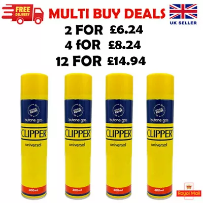 CLIPPER High Quality Universal Gas Lighter Butane Gas Fuel Fluid Refill 300ML 🔞 • £6.24