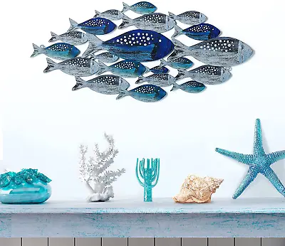 Metal Fish Wall Decor Handcrafted Fish Art Summer Metal Wall Sculpture Marine De • $22.49