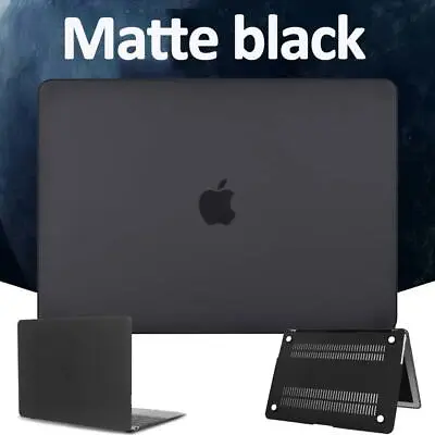 Black Matte Shell Case Cover For Apple MacBook Air 11'' 13''/Pro 13/14/15/16/12' • £9.49