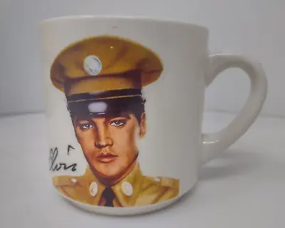 Elvis Presley Mug Wearing 1950's Army Uniform & Signature 10 Oz White Coffee Mug • $8.97