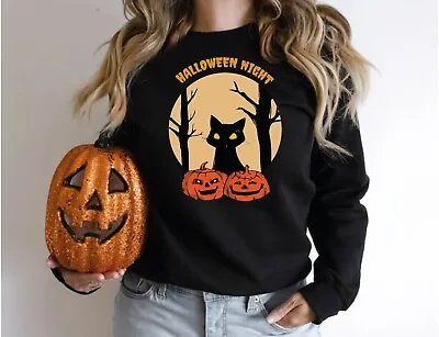 Happy Halloween Pumpkin Tee Witch Unisex Sweatshirt  Halloween Night • £14.69