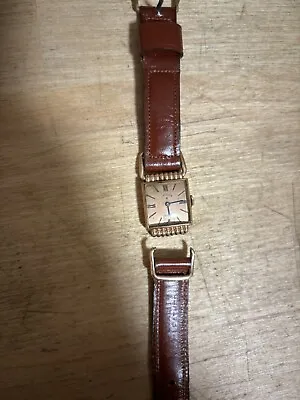 VTG: LORD ELGIN ⭐️: 14K GOLD FILLED Elgin USA 21 JEWELS BROWN BAND MAN'S WATCH • $80