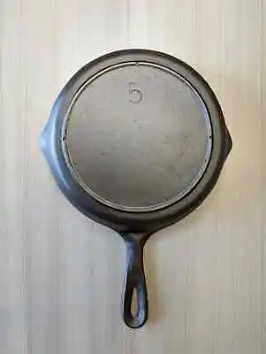 Vintage Three Notch Lodge Cast Iron Pan Skillet With Heat Ring #5 Restored! • $24.99