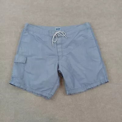 J Crew Board Shorts Men Size 38 Blue Drawstring Lined Pocket Casual Trunks Beach • $18.99