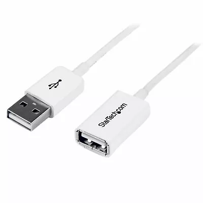 Star Tech 2m USB 2.0 Straight Extension Cable A To A Male To Female 480Mbps WHT • $21