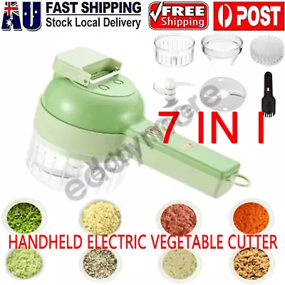 7 In 1 Mini Handheld Electric Vegetable Cutter Wireless Food Chopper Grinder AU • $14.58