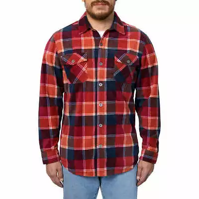 NWT Freedom Foundry Men's Plaid Fleece Shirt - RED Sz L • $19