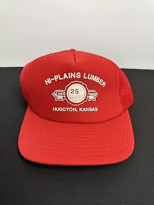 Vintage Foam Trucker Hat Hi Plains Lumber Kansas Red • $14