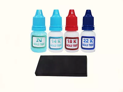 £13.32 • Buy Testing Kit With Stone And 14, 18, 22 Karats! - Test Your Gold With Ease