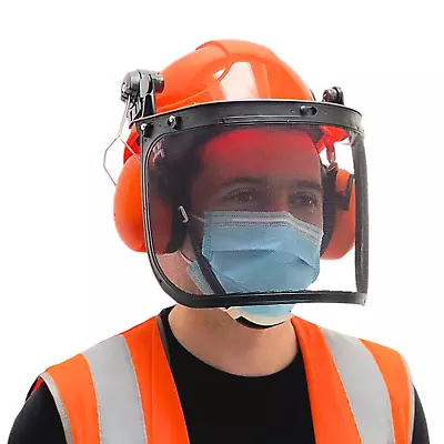 Forest Master | Forestry Safety Helmet With Ear Defenders &Visor | Chainsaw Etc. • £24.99