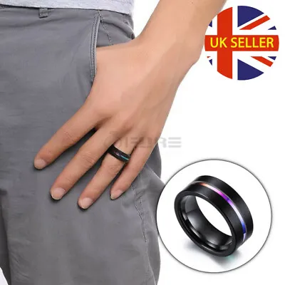 Casual Fashion Men Wedding Engagement Promise Ring Band Fit Size 10 (20mm) U - V • £4.99
