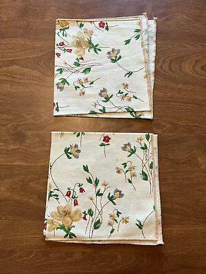 Vera Neumann Wildflowers Fall Colors 2 Vintage Cloth Square Napkins Floral FLAW • $19.99