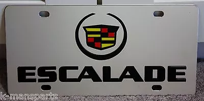 Cadillac Emblem Escalade Chrome Stainless Steel Vanity License Plate Tag Black • $39.95