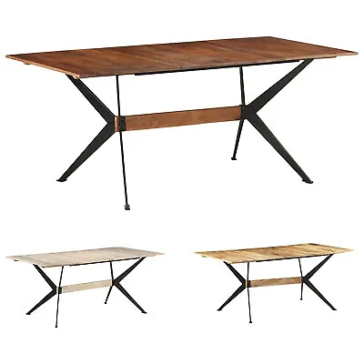 £166.99 • Buy Solid Mango Wood Dining Table Wooden Kitchen Dinner Desk Multi Colours VidaXL