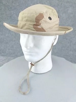 Vintage USA Military Boonie Hat Sz 7 Desert Camo Bucket Cap Sp0100-03-C-0308 • $15