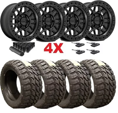 KMC KM549 WHEELS & TIRES 33 12.50 20 MT 8x180 2500 3500 FUEL RHINO • $2495