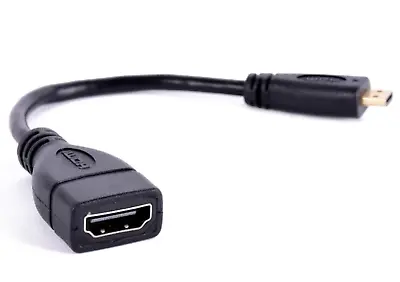 £3.99 • Buy 15cm Short Micro HDMI D Male To HDMI A Female Adapter Converter Cable