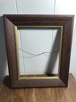 Vintage 11 X 14 Wood W/Gold Trim Picture Frame Holds 8 X 10 NO GLASS • $11.05