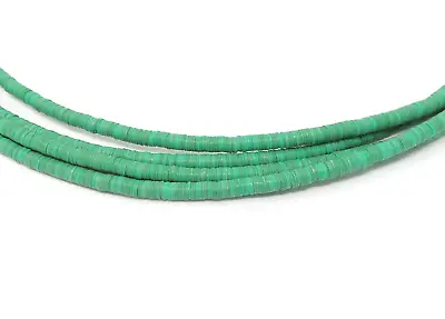 4 Strands Green Vulcanite  Vinyl  Heishi Trade Beads • $40