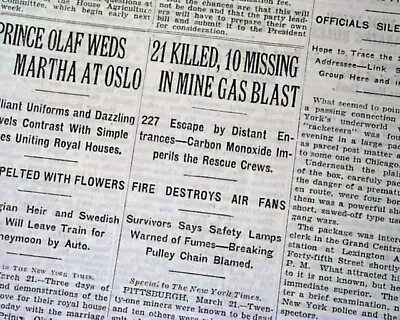 PARNASSUS PA Kinloch Coal Mine Gas Explosion Disaster 1929 Old Newspaper • £45.60