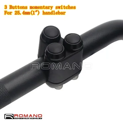 3 Buttons Motorcycle 1  25mm Handlebar Push Hand Control Black Switch For Harley • $27.44