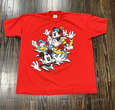 Mickey & Co Disney Vintage Tee Shirt Men’s 2XL Red Made In USA Single Stitch • $24.99