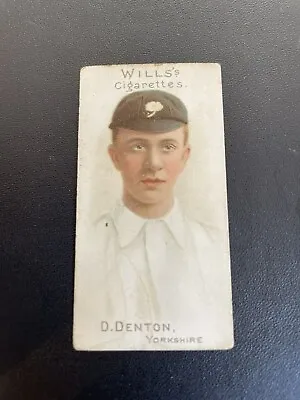 £10 • Buy Denton - OF YORKSHIRE #2, 1901 Wills - Cricketers- Nice Card!