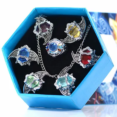 Anime Katekyo Hitman Reborn Vongola Metal Rings Cosplay Necklace Gift 7pcs/box • $17.80