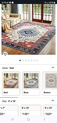 CHOSHOME Washable Rug - 8x10 Vintage Medallion Area Rugs /Non-Slip Backing #S111 • $50