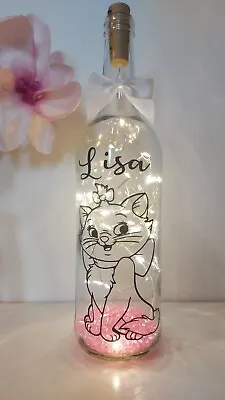 £12.99 • Buy Personalised Disney Marie The Aristocats Cat Birthday Gift Light Up Bottle Lamp 