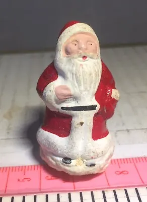 Vintage Father Christmas Cake Decoration Model Santa Claus App. 45 Mm Tall Used • £9.99