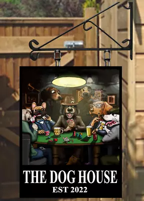 £42.18 • Buy The Dog House Cards Bar Hanging Pub Bar Sign For Home Bar Man Cave FREE Postage