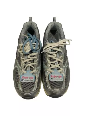 Skechers Women Shape Ups XF SN 12320 Silver Blue Walking Toning Shoes 8 • $79.99